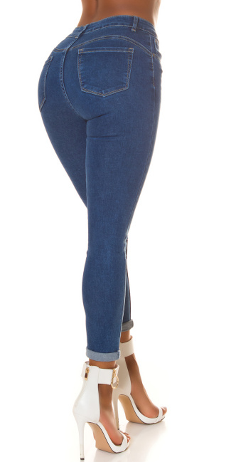 Basic push-up jeans hoge taille blauw